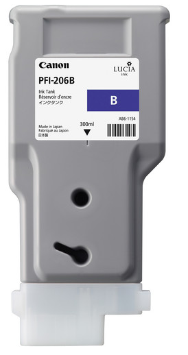 Depósito de tinta azul Canon PFI-206B (300 ml) para imagePROGRAF iPF6400, iPF6400S, iPF6450 - 5311B001AA