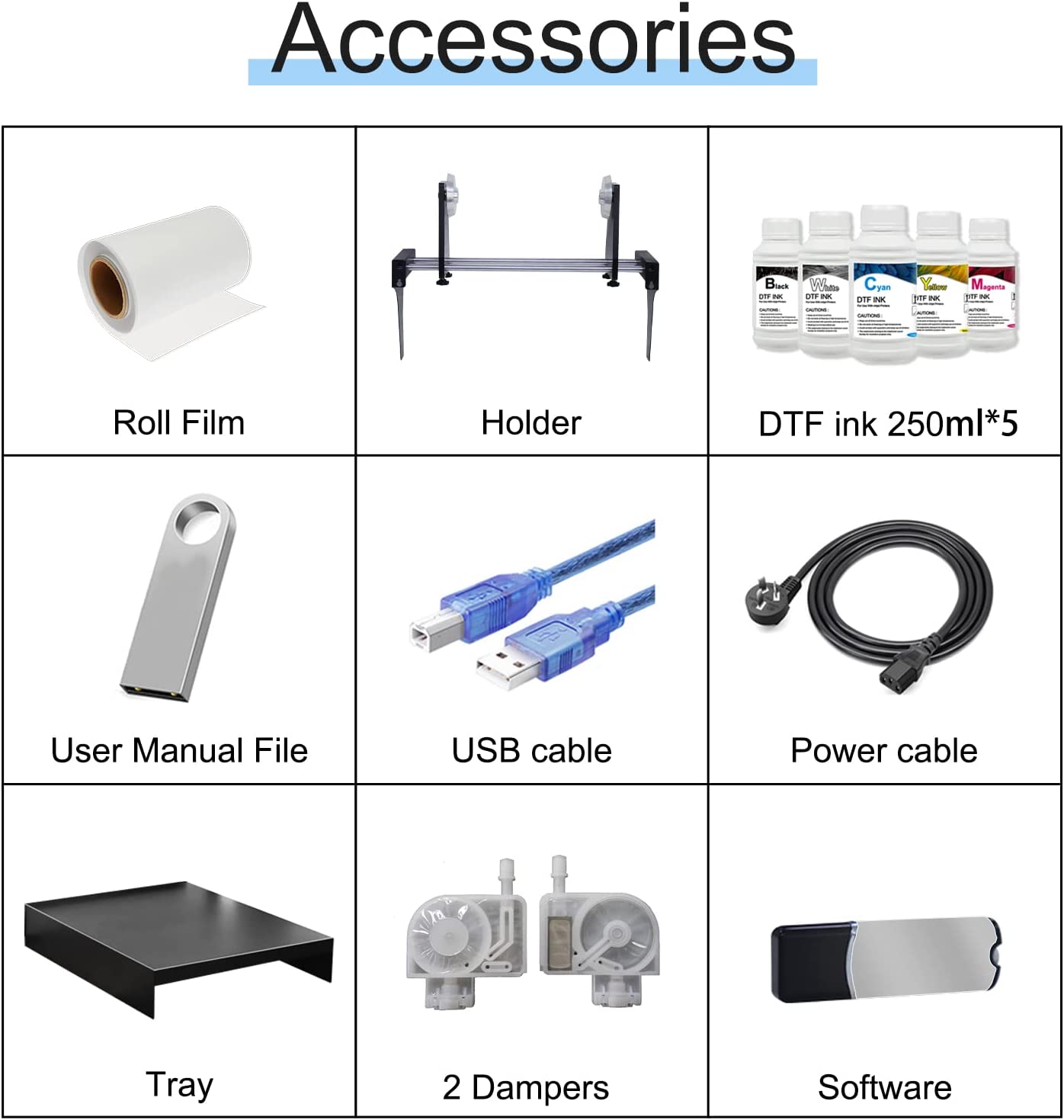 Impresora de transferencia DTF L1800 con alimentador de rollos, impresión directa a película con precalentamiento, impresora DTF A3 para imprimir camisetas, sudaderas y telas (impresora DTF A3 + horno)