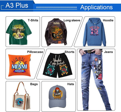 Impresora de transferencia DTF PLK L805 A3 con alimentador de rollos, máquina de impresión directa a película con precalentamiento para camisetas, telas y sudaderas (impresora DTF + horno)