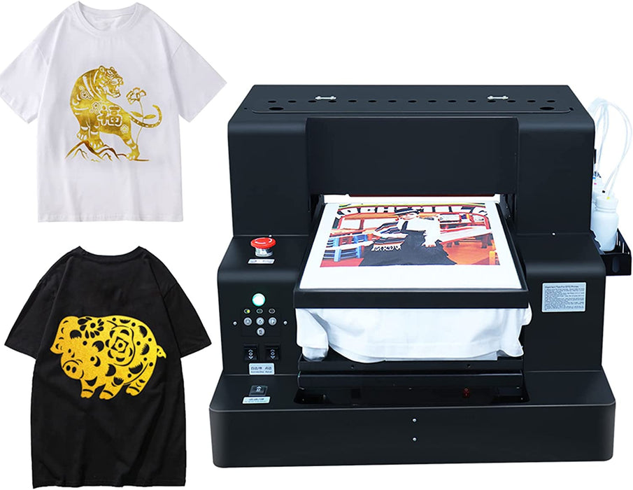 Impresora DTF DTG para camisetas doradas, película de transferencia, máquina de impresión DTF A3 para camisetas, sudaderas, vaqueros y lienzos. 