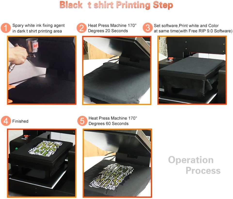 Impresora automática de camisetas HRM, para sudaderas, pantalones, vaqueros, etc., tamaño A3, dtg + tinta. 