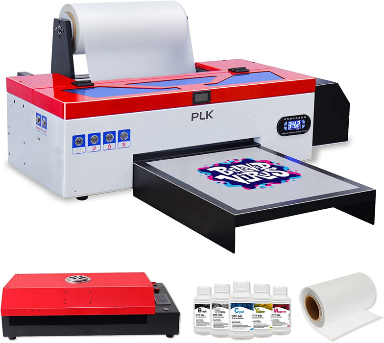 Impresora de transferencia DTF L1800 con alimentador de rollos, impresión directa a película con precalentamiento, impresora DTF A3 para imprimir camisetas, sudaderas y telas (impresora DTF A3 + horno)