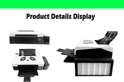Impresora de transferencia DTF PUNEHOD L805, impresión directa a película, precalentamiento para camisetas, sudaderas y telas (impresora + horno + 6 impresoras de 250 ml)