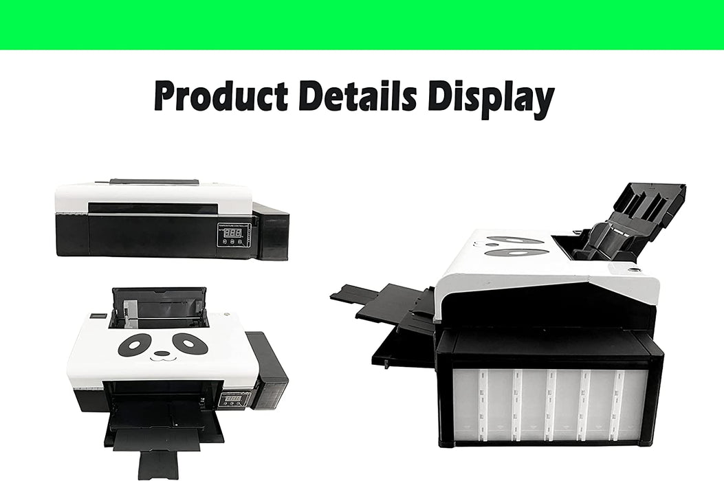 Impresora de transferencia DTF PUNEHOD L805, impresión directa a película, precalentamiento para camisetas, sudaderas y telas (impresora + horno + 6 impresoras de 250 ml)