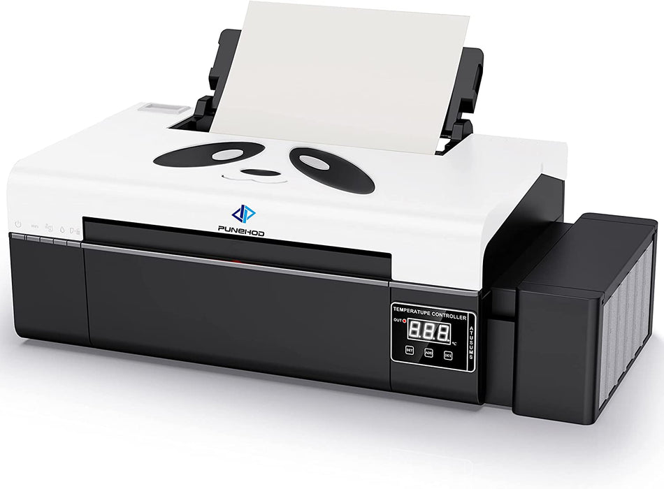 Impresora de transferencia PUNEHOD A4 DTF L805 con sistema de circulación de tinta blanca integrado para camisetas oscuras/claras y diferentes telas.