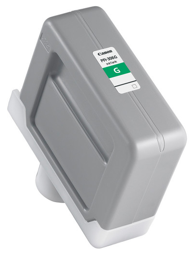 Depósito de tinta verde Canon PFI-306G (330 ml) para imagePROGRAF iPF8300, iPF8300S, iPF8400, iPF8400S, iPF9400, iPF9400S - 6664B001AA