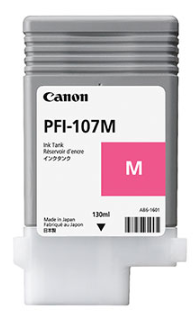 Tanque de tinta Canon PFI-107M - Tanque de tinta magenta colorante de 130 ml para imagePROGRAF iPF680, iPF685, iPF780, iPF785 - 6707B001AA
