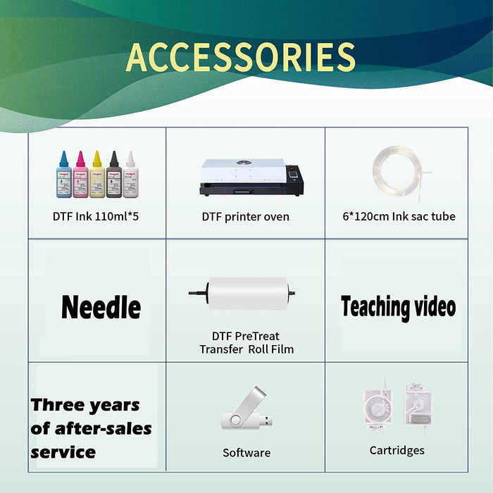Impresora PUNEHOD A3+ DTF R1390, impresora de transferencia para telas, cuero, juguetes, trajes de baño, artesanías, camisetas, almohadas y otros textiles (impresora + horno)