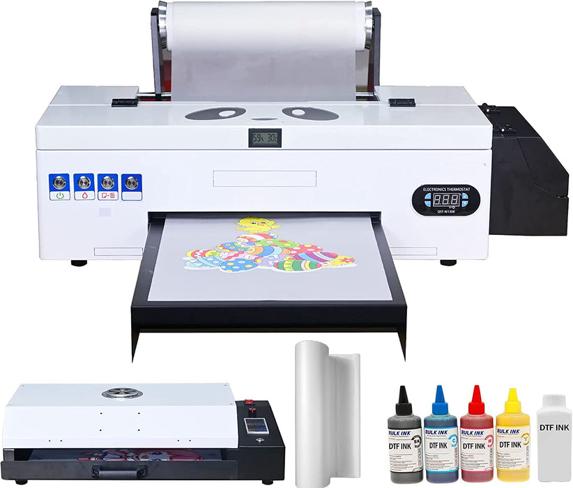 Impresora de transferencia DTF PUNEHOD L1800 con alimentador de rollos, impresión directa a película con precalentamiento. Impresora DTF A3 para ropa oscura y clara. VS. impresora DTG (impresora DTF A3 + horno).
