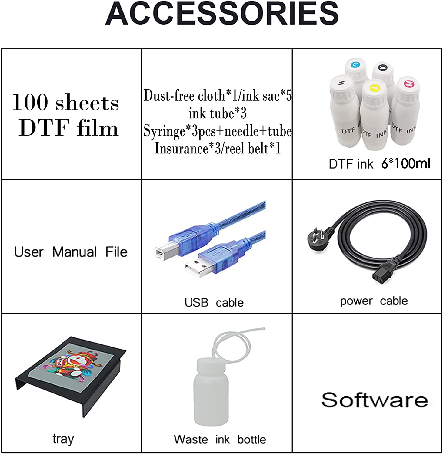 Impresora DTF PUNEHOD A3, L1800, impresora de transferencia de camisetas con tinta blanca circulante para impresión directa DIY de camisetas, sudaderas y telas (impresora DTF + horno)