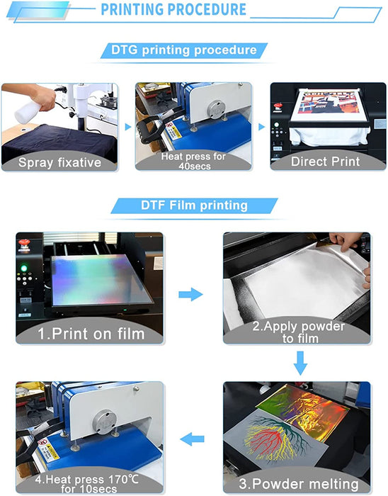 Impresora DTF DTG para camisetas doradas, película de transferencia, máquina de impresión DTF A3 para camisetas, sudaderas, vaqueros y lienzos. 