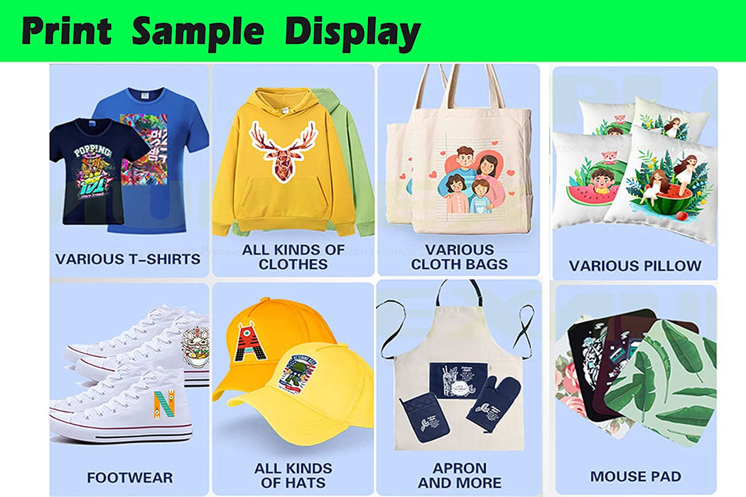 Impresora de transferencia DTF PUNEHOD L805, impresión directa a película, precalentamiento para camisetas, sudaderas y telas (impresora + horno + 6 impresoras de 250 ml)