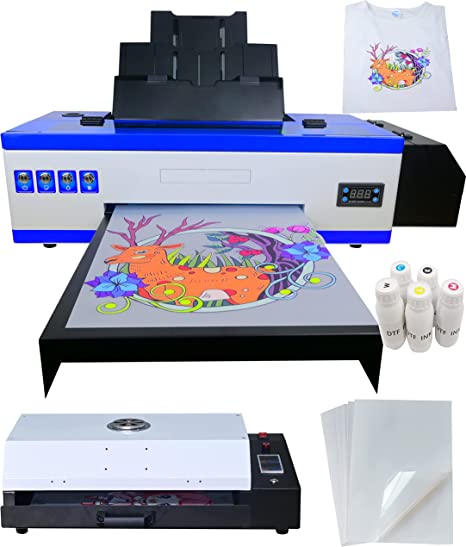 Impresora DTF PUNEHOD A3, L1800, impresora de transferencia de camisetas con tinta blanca circulante para impresión directa DIY de camisetas, sudaderas y telas (impresora DTF + horno)
