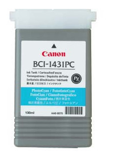Tanque de tinta cian fotográfica Canon BCI-1431PC (130 ml) para imagePROGRAF W6200, W6400 - 8973A001AA