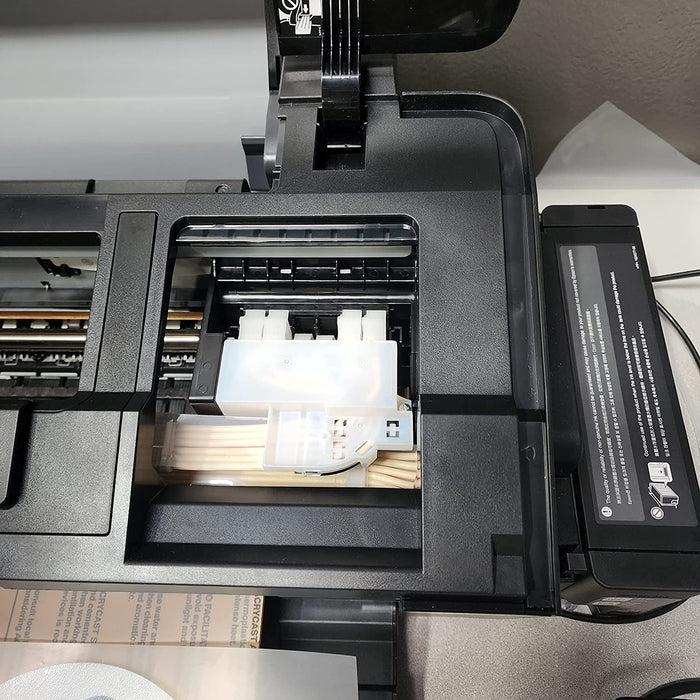 Impresora de transferencia térmica DTF A3+ L1800. Impresión directa a película para telas, cuero, juguetes, trajes de baño, artesanías, camisetas y almohadas (NEGRO).