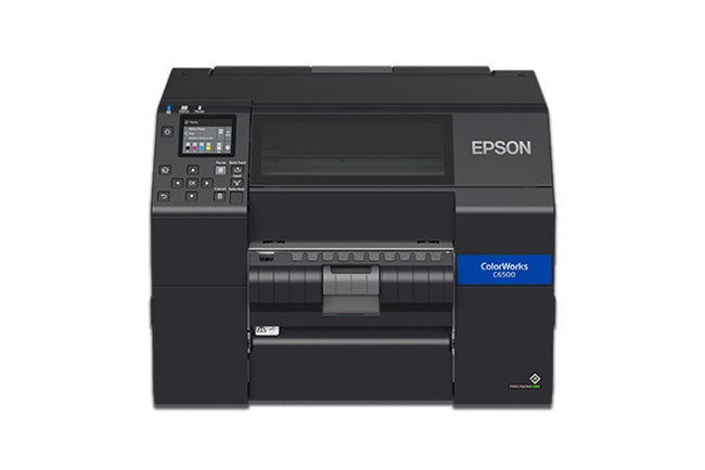 Impresora de etiquetas de inyección de tinta a color Epson ColorWorks C6500P - 8&quot; con función de despegar y presentar (brillante)