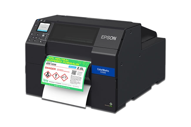 Impresora de etiquetas de inyección de tinta a color Epson ColorWorks C6500P - 8&quot; con función de despegar y presentar (mate) - Nueva