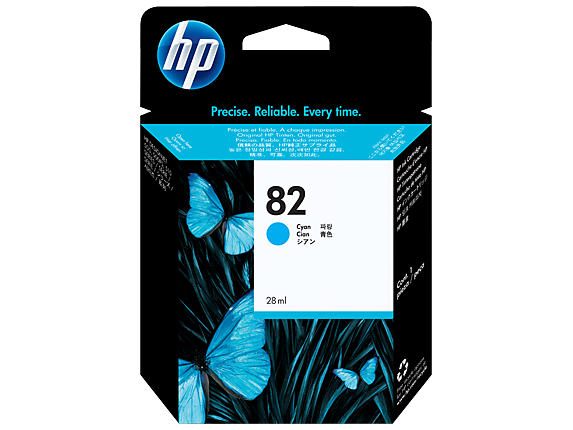Cartucho de tinta cian HP 82 DesignJet de 69 ml para DesignJet 500, 510 y 800 - C4911A