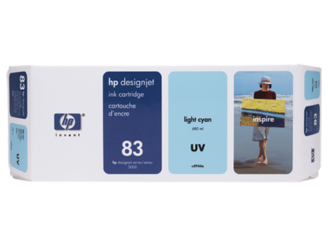 HP 83 680-ml Light Cyan DesignJet UV Ink Cartridge - C4944A www.wideimagesolutions.com Parts and Inks 416.82