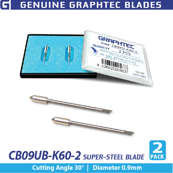 Película de tinte Graphtec Super-Steel Blade de 0,9 mm, 30° (paquete de 2) para portacuchillas PHP33/35-CB09N-HS