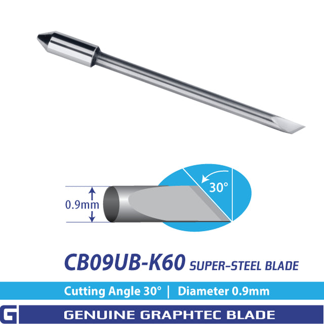 Hoja de acero superresistente GRAPHTEC CB09UB-K60 de 30°/0,9 mm para las series FC, FCX y CE 