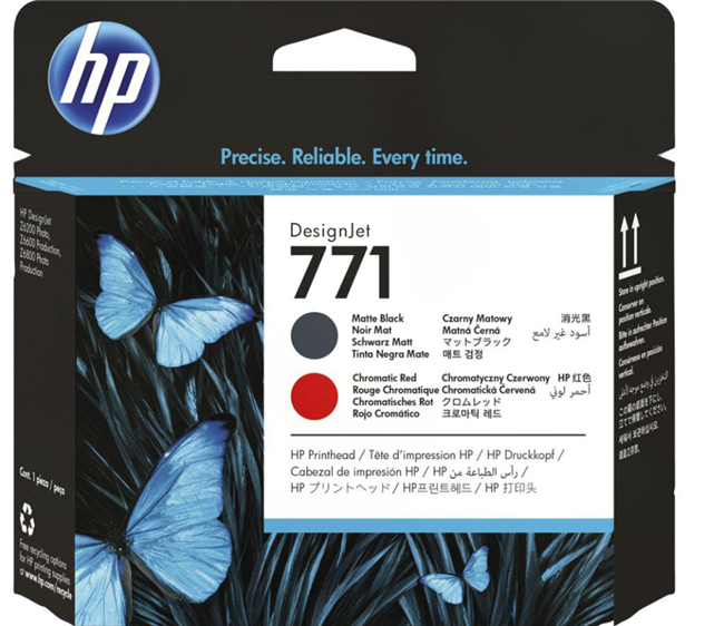 Cabezal de impresión DesignJet HP 771 negro mate/rojo cromático para HP DesignJet Z6200, Z6600, Z6800 - CE017A