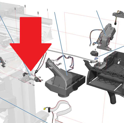 Motor y engranajes del rebobinador SERV - Para las series HP Designjet L26500, L26100, L25500 y Latex 260, 210 (CH955-67064) - Nuevo
