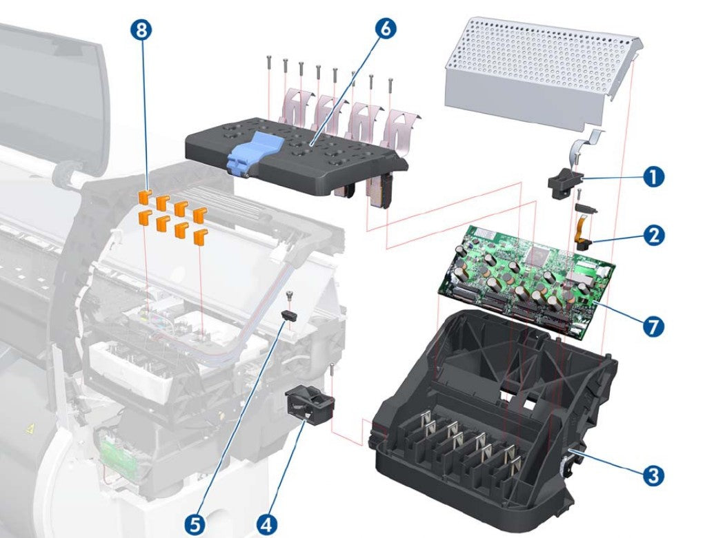 Sensor del codificador del rodillo de accionamiento - Para las series HP DesignJet T7100 y T7200 (CQ105-67053)