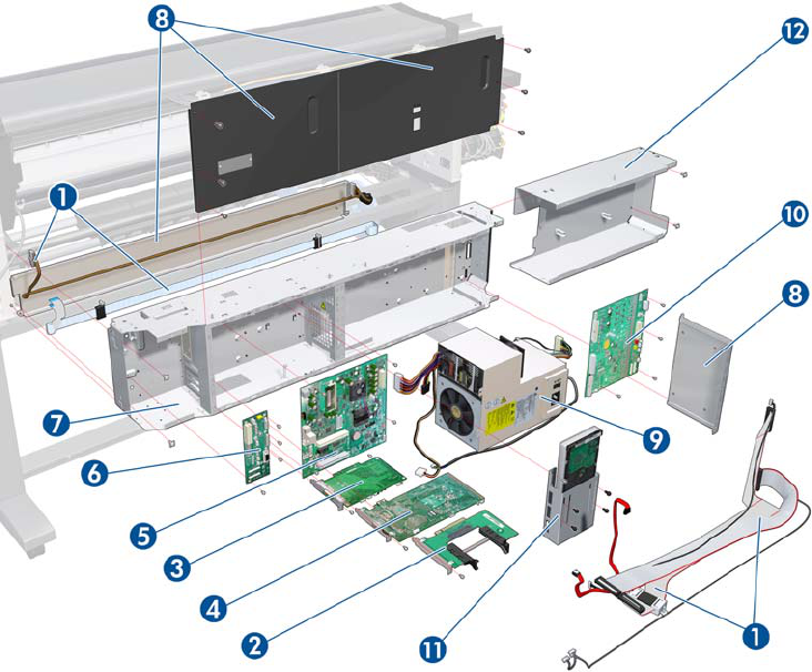 Placa base PCA para las series HP Designjet T7100, Z6200, Z6600 y Z6800 (CQ109-67028) - Reacondicionada