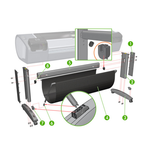 NEW HP T790 Leg Cover (Left & Right) - Q5669-60718 www.wideimagesolutions.com  101.00