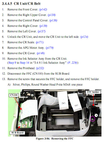 Correa EPSON Pro 4900/4910 CR - Nueva 