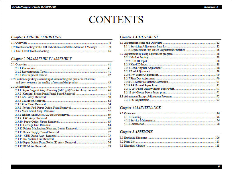 Manual de servicio EPSON R220/R230 