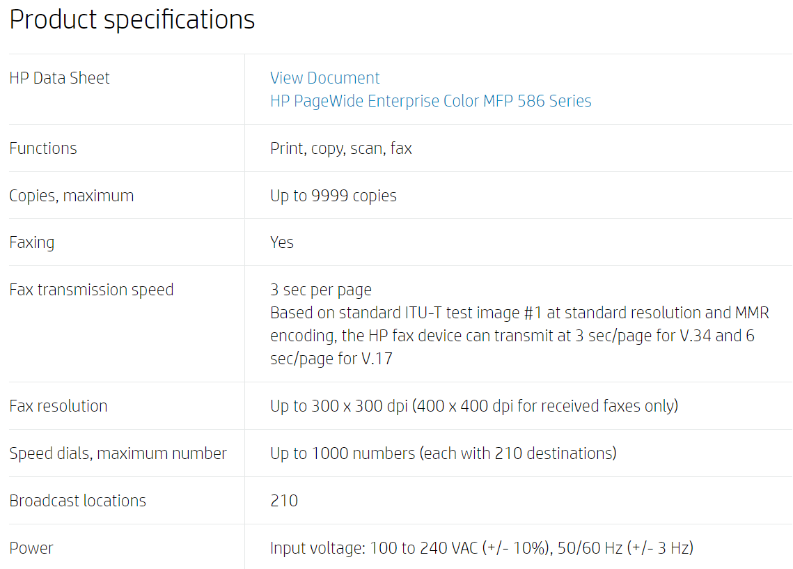 Impresora multifunción HP PageWide Enterprise Color Flow 586z