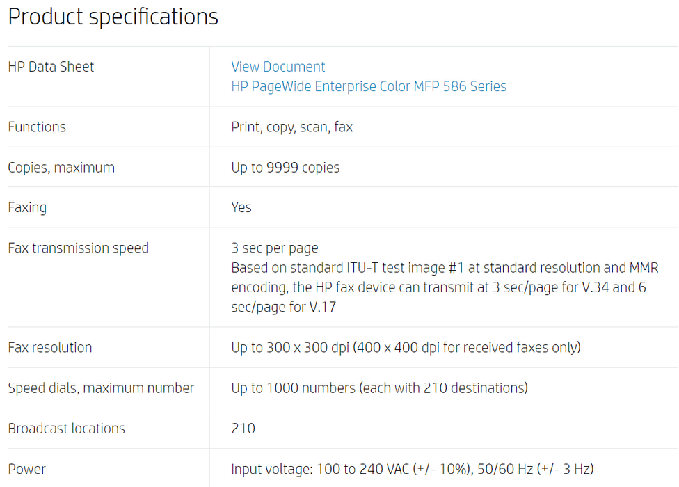 Impresora multifunción HP PageWide Enterprise Color Flow 586z