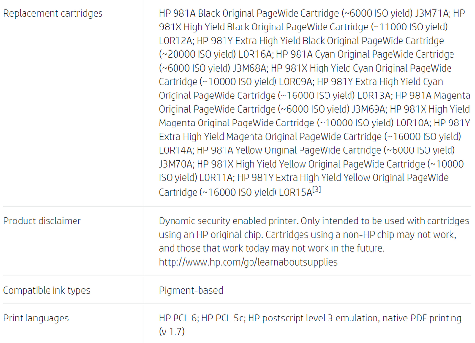 Impresora multifunción HP PageWide Enterprise Color Flow 586z