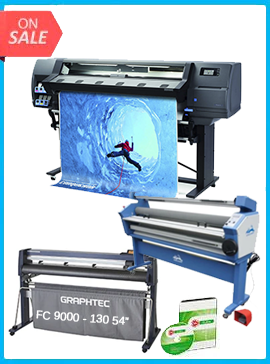 HP Latex 315 54&quot; Printer + GRAPHTEC FC9000-140 54&quot; (137.2 CM) WIDE CUTTER + NEWNEW 55IN FULL-AUTO WIDE FORMAT COLD LAMINATOR, WITH HEAT ASSISTED + FLEXI RIP SOFTWARE www.wideimagesolutions.com  19240.99