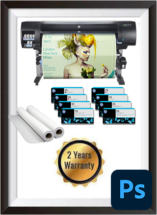 HP DesignJet Z6600 60" Photo Production Printer + Starter Supplies + 2 Rolls  + Photoshop + 2 Years Warranty www.wideimagesolutions.com PRINTER 3499.99