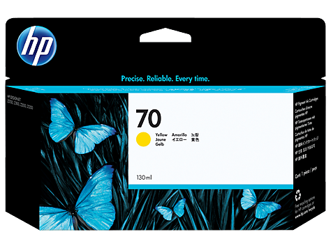 HP 70 130-ml Yellow DesignJet Ink Cartridge for DesignJet Z2100, Z3100, Z3200, Z5200, Z5400 - C9454A www.wideimagesolutions.com Parts and Inks 92.76