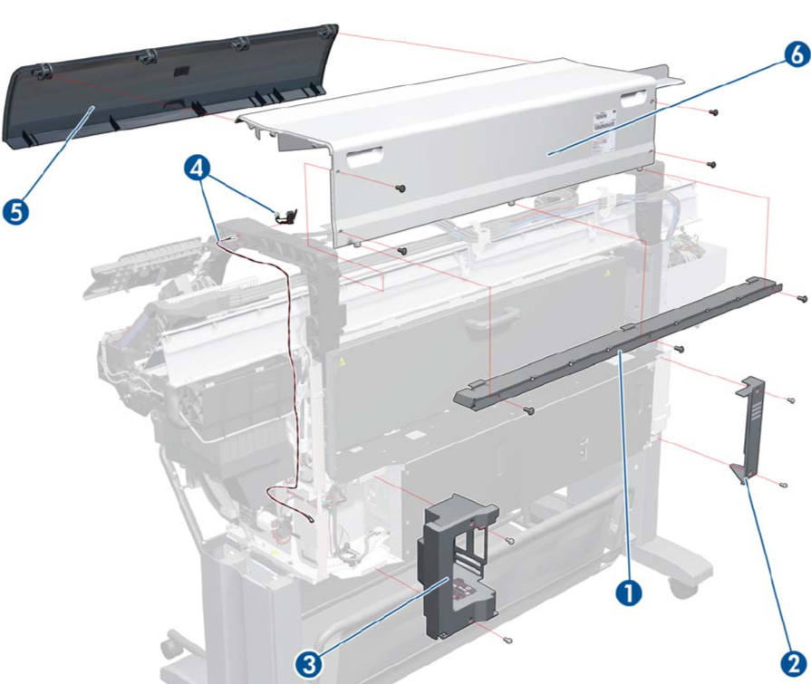 Cubierta del conector del lado derecho - Para la serie DesignJet T7100/T7200 (CQ105-67021)