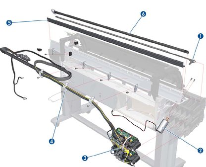 Tubos de suministro de tinta y cable de conexión para la serie HP DesignJet T7100 de 42&quot; (CQ105-67045) - Nuevo