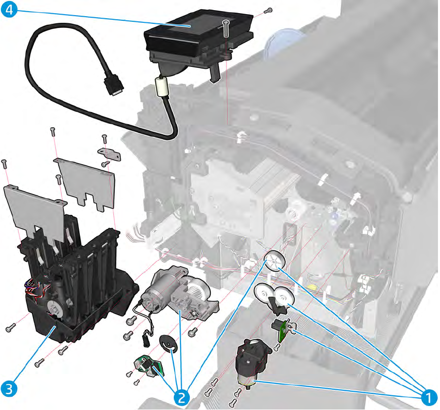 Estación de servicio de tinta del panel frontal: para las series HP DesignJet T920, T930, T1500, T1530, T2500 y T2530 (CR357-67028)