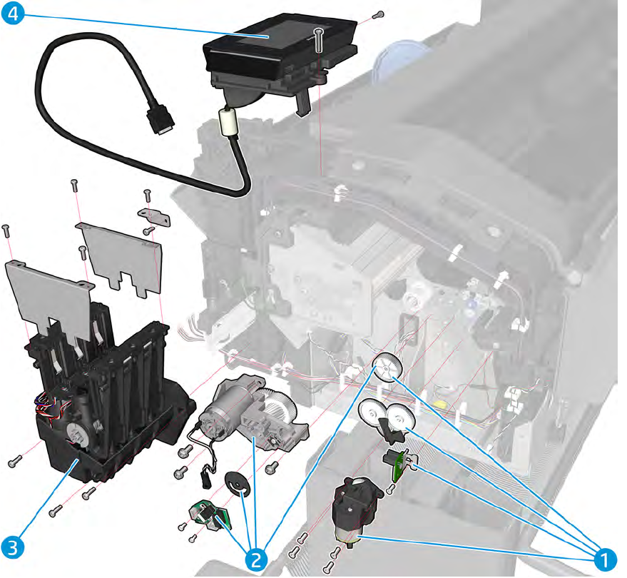 Conjunto del panel frontal - Para las series HP DesignJet T920, T930, T1500, T1530, T2500, T2530 (CR357-67052)