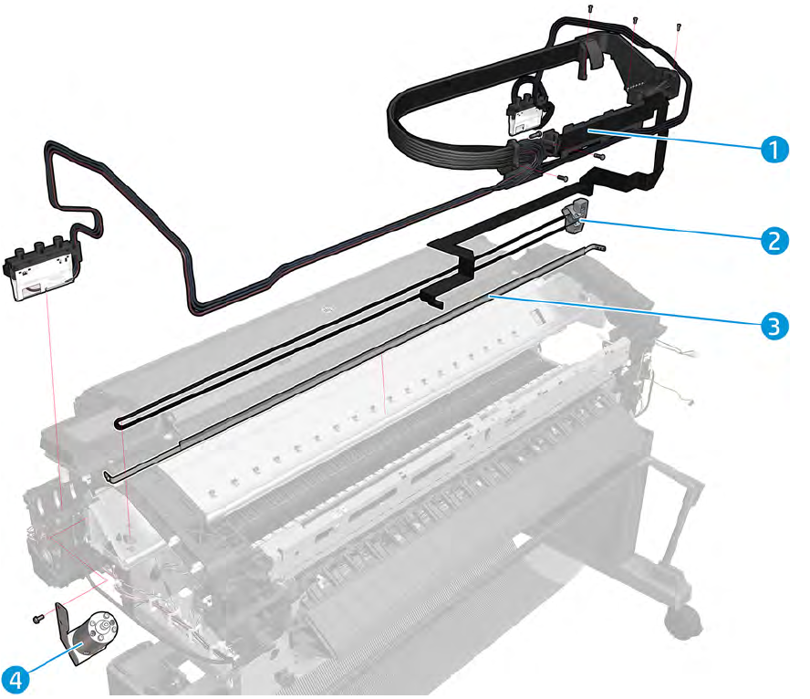 Motor del eje de escaneo - Para las series HP DesignJet T920 / T1500 / T1600 / T2500 / T2600 / T3500 / T7200 (CR357-67023)