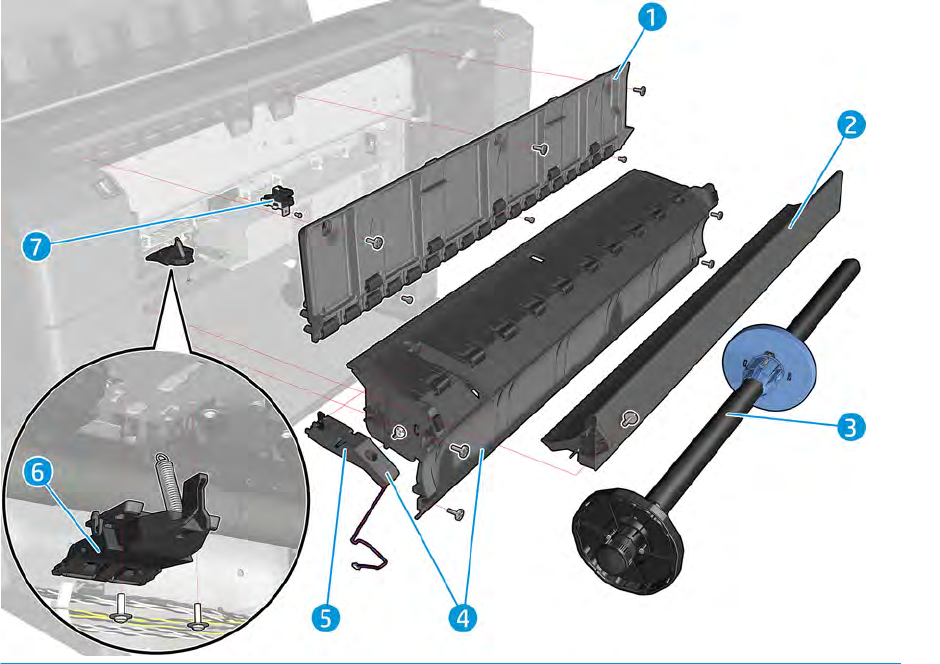 Conjunto de husillo de 36 pulgadas - Para la serie HP DesignJet T2500 (CR357-67040)