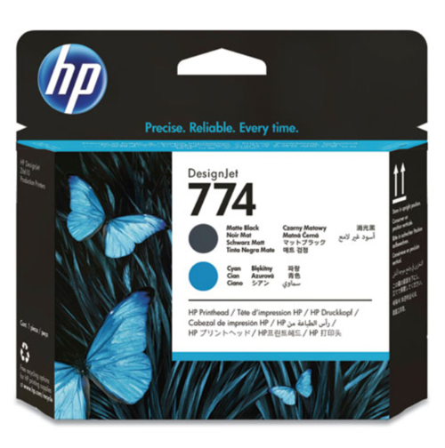 Cabezal de impresión DesignJet HP 774 negro mate/cian para HP DesignJet Z6610, Z6810 - P2W01A