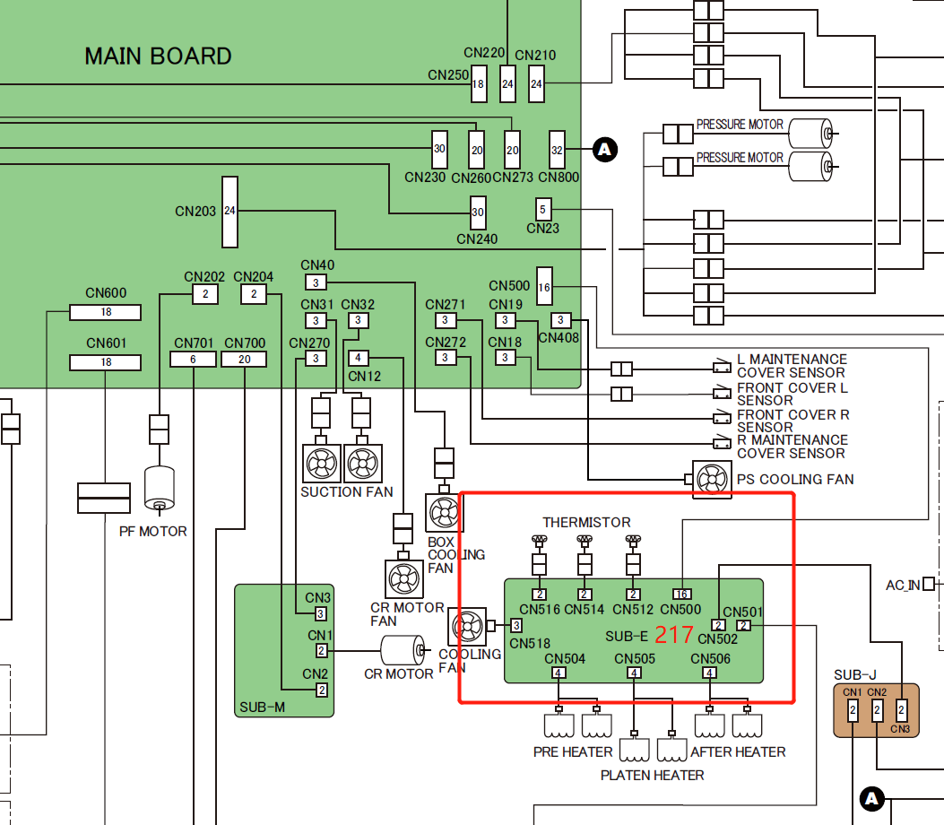 Placa sub-E EPSON SC-S30600/S40600/S50600/S60600/S70600/S80600/S30670/S40670/S50670 S60670/S70670/S80670 - 2142882
