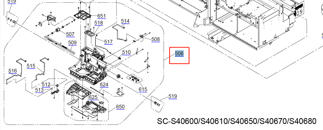 EPSON SureColor S40600 S40610 S40670 CONJUNTO DE CARRO - 1725001 