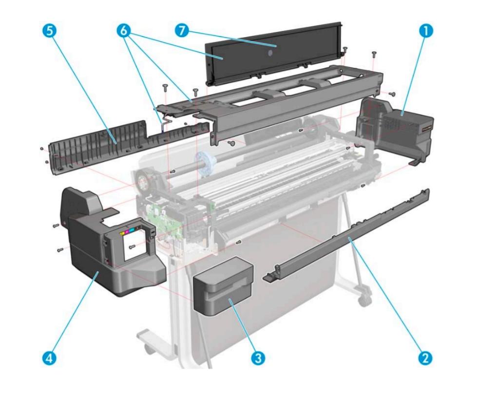 Case right cover - for HP Designjet
T120 and T520 CQ890-67011 www.wideimagesolutions.com  76.28