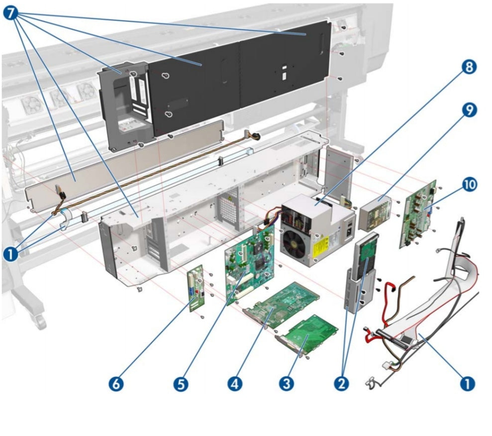 HP Print mechanism PC board - CQ871-67030 www.wideimagesolutions.com  625.86