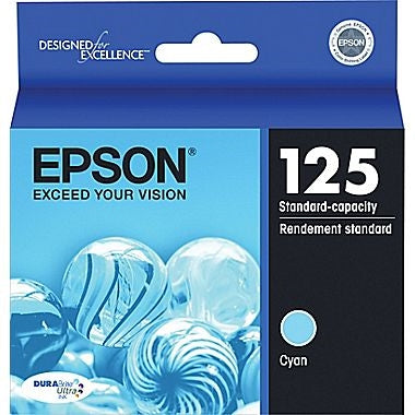 Cartucho de tinta Epson 125 DURABrite Ultra Cian para Stylus NX125, NX127, NX130, NX230, NX420, NX530, NX625 y WorkForce 320, 323, 325, 520 - T125220-S
